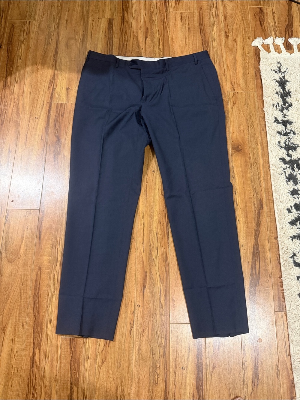 Canali Men's Navy Dress Trousers - Slim Straight